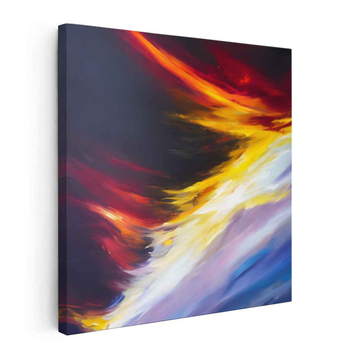 Chromatic Vortex Abstract: Abstract Expressionist Swirling Color Canvas Art Print