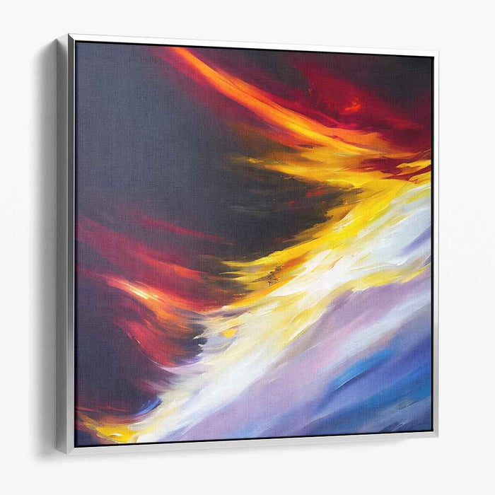 Chromatic Vortex Abstract: Abstract Expressionist Swirling Color Canvas Art Print