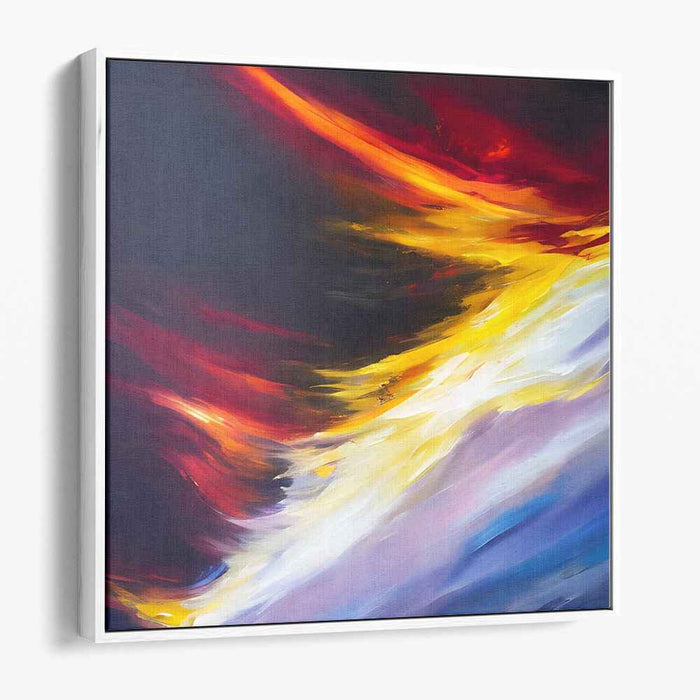 Chromatic Vortex Abstract: Abstract Expressionist Swirling Color Canvas Art Print