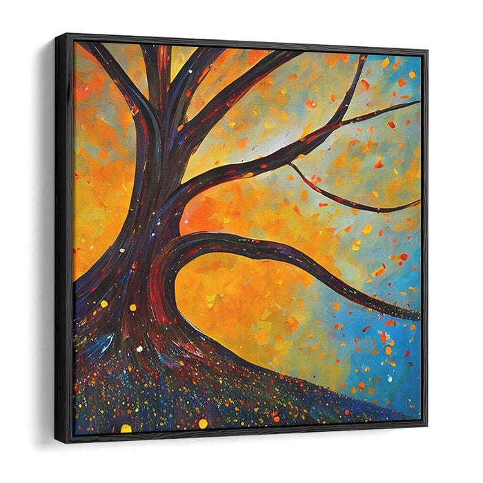 Whispers In Rainbow Leaves: Vibrant Tree of Life Canvas Art Print