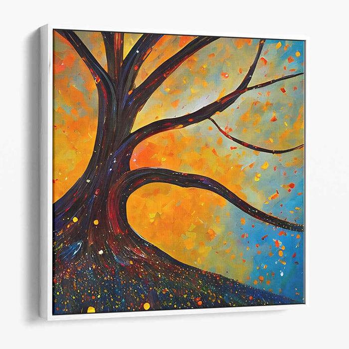 Whispers In Rainbow Leaves: Vibrant Tree of Life Canvas Art Print