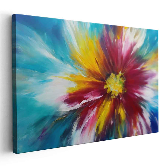 Petals in Chaos: Abstract Floral Explosion Canvas Art