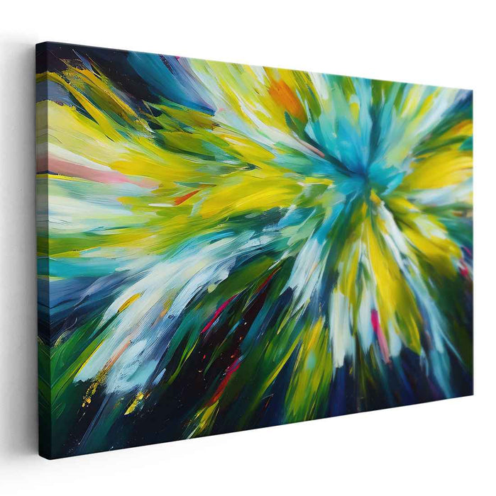 Explosive Chroma: Dynamic Abstract Burst Canvas Art Print