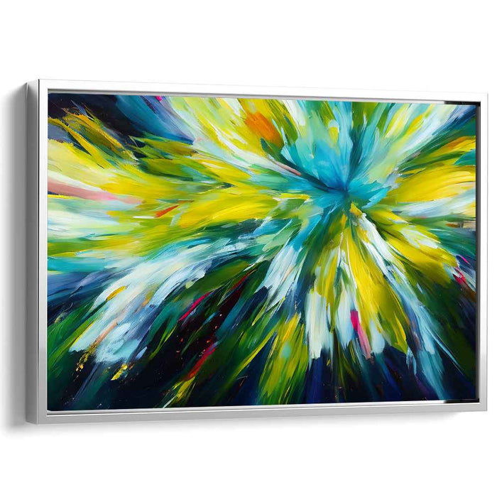 Explosive Chroma: Dynamic Abstract Burst Canvas Art Print