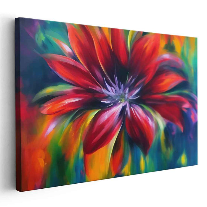 Mind's Garden Burst: Abstract Floral Explosion Canvas Art Print