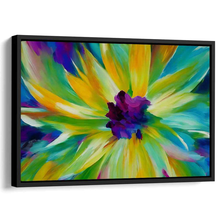 Floral Fusion Dance: Dynamic Abstract Floral Canvas Art