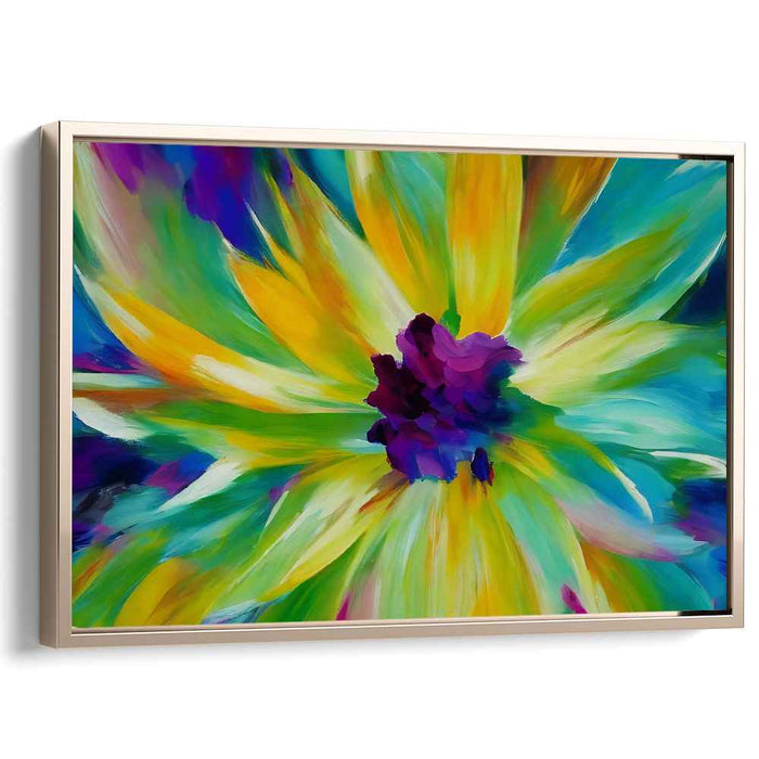 Floral Fusion Dance: Dynamic Abstract Floral Canvas Art