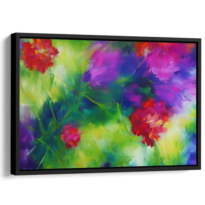 Floral Brushstrokes Abloom: Lush Impressionist Garden Canvas Art
