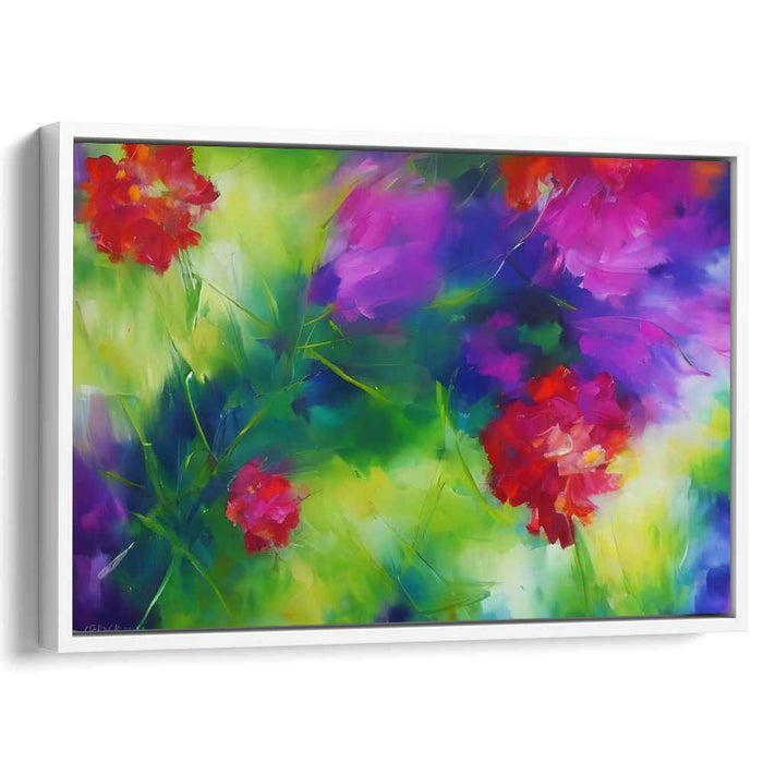 Floral Brushstrokes Abloom: Lush Impressionist Garden Canvas Art