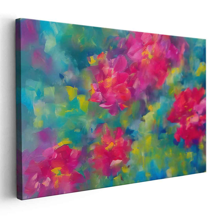 Harmony in Bloom Symphony: A Symphony of Colorful Floral Bliss Canvas Art Print