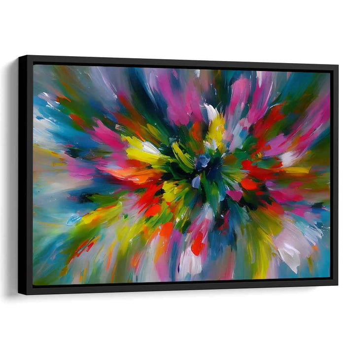 Petal Burst Symphony: Abstract Floral Explosion Canvas Art