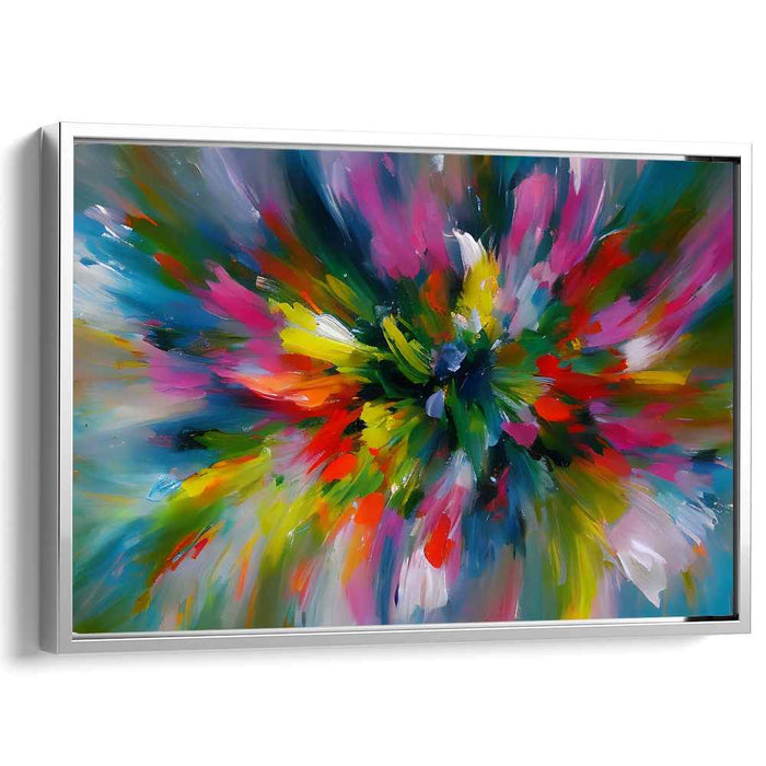 Petal Burst Symphony: Abstract Floral Explosion Canvas Art