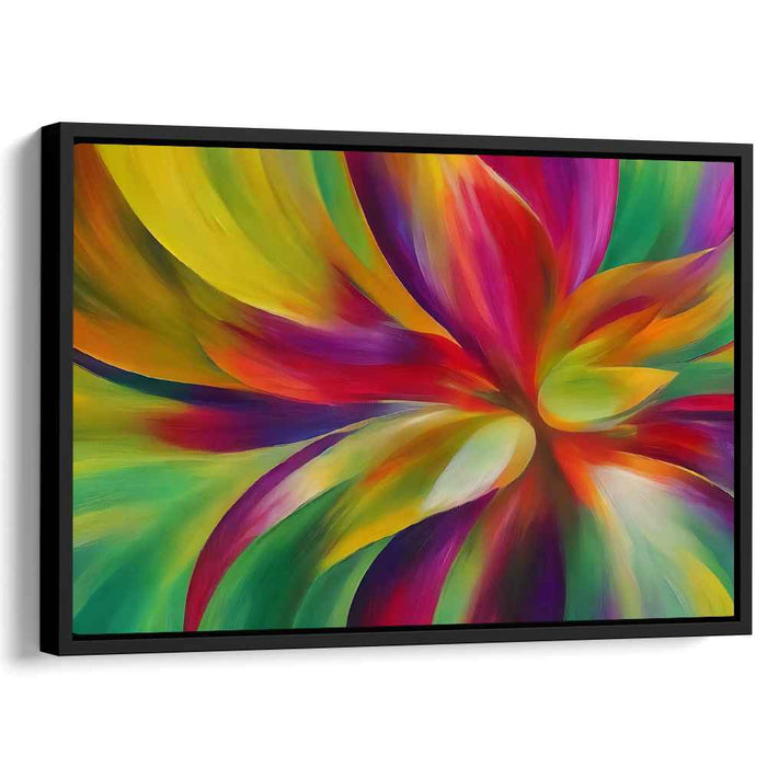 Floral Fusion Ecstasy: Abstract Expressionist Floral Explosion Canvas Art Print