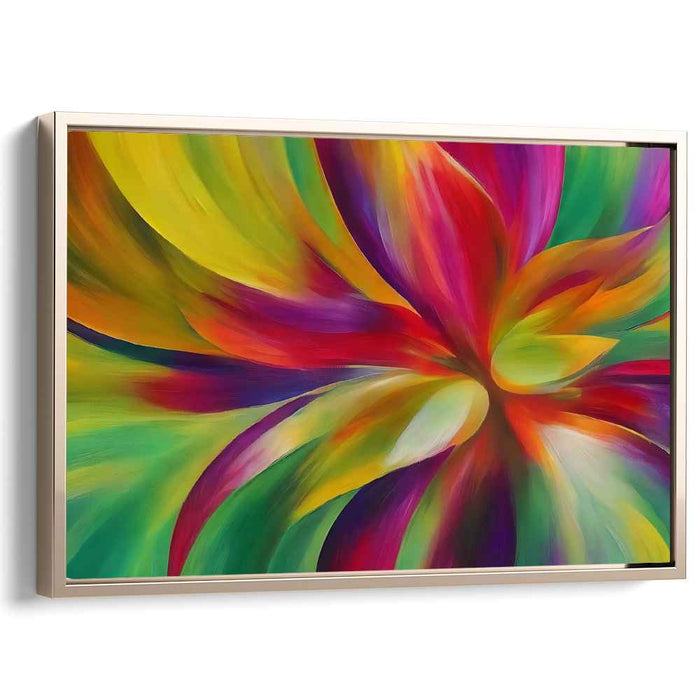 Floral Fusion Ecstasy: Abstract Expressionist Floral Explosion Canvas Art Print