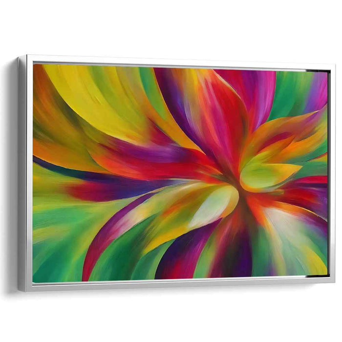 Floral Fusion Ecstasy: Abstract Expressionist Floral Explosion Canvas Art Print