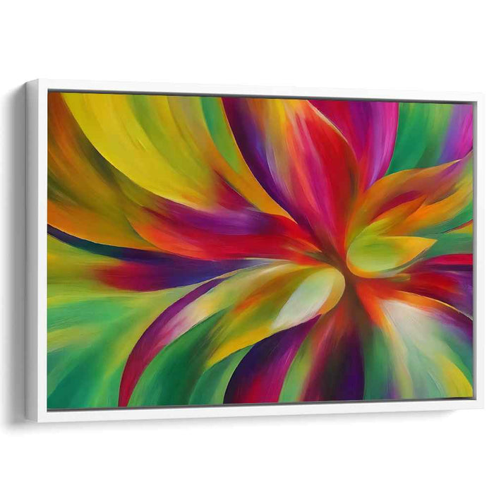 Floral Fusion Ecstasy: Abstract Expressionist Floral Explosion Canvas Art Print