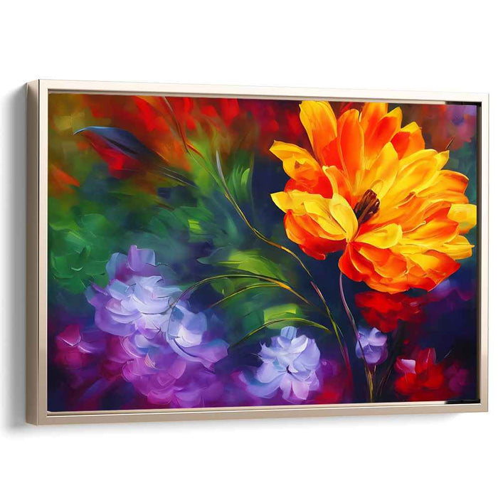 Blossoming Vitality: Impressionist-Inspired Vibrant Floral Canvas Art