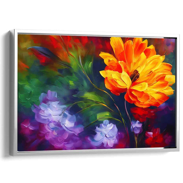 Blossoming Vitality: Impressionist-Inspired Vibrant Floral Canvas Art