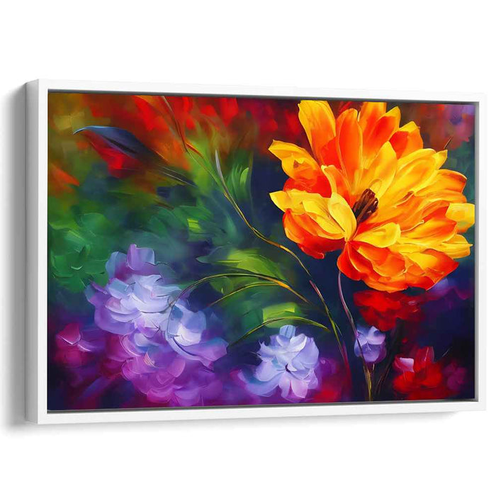 Blossoming Vitality: Impressionist-Inspired Vibrant Floral Canvas Art