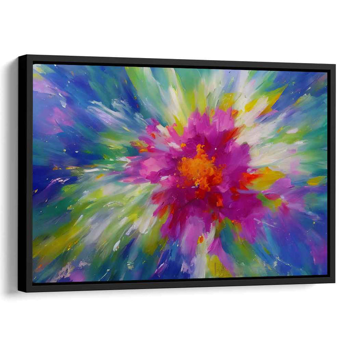 Chromatic Rush: Abstract Expressionist Magenta and Orange Canvas Art Print