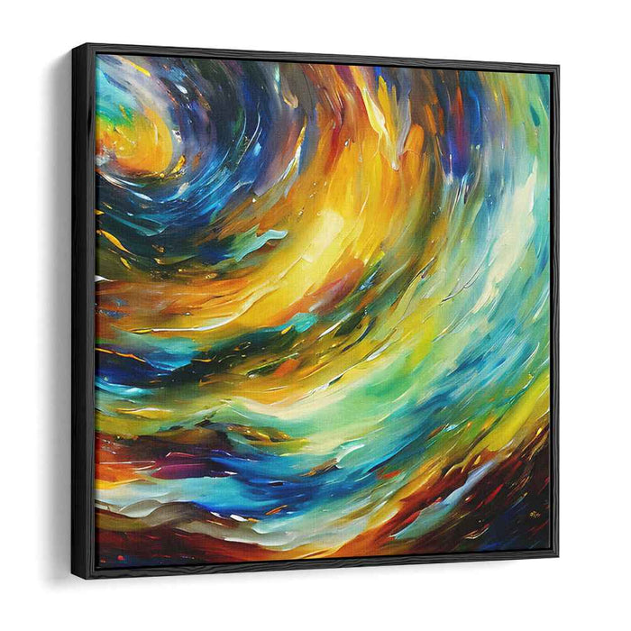 Vivid Cosmic Ripples: Dynamic Swirls of Colorful Energy Canvas Art Print