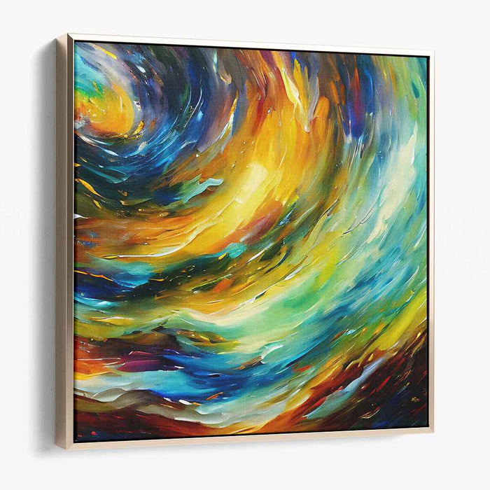 Vivid Cosmic Ripples: Dynamic Swirls of Colorful Energy Canvas Art Print