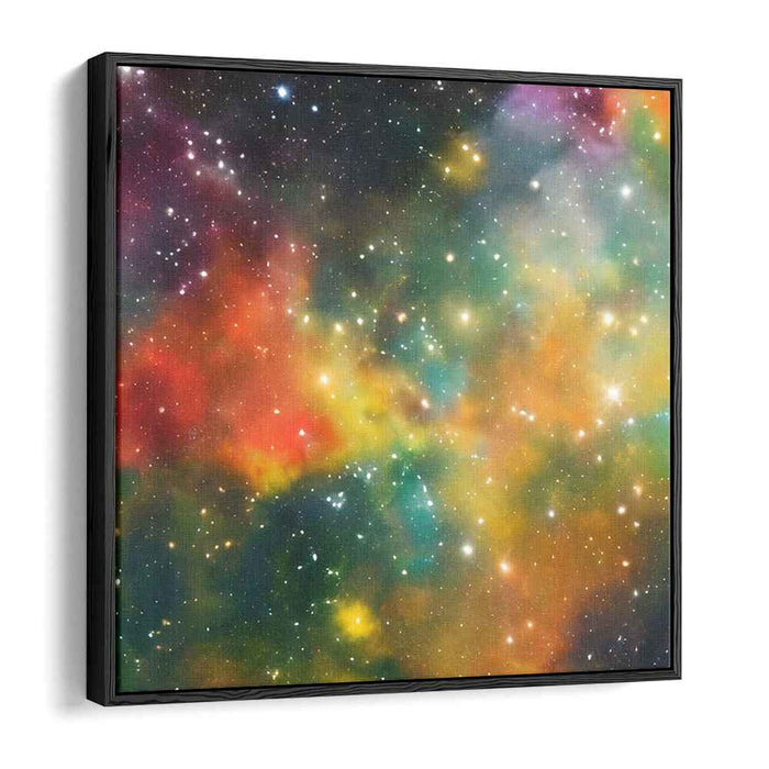 Cosmic Symphony Bursting Alive: Vibrant Nebula and Stars Canvas Art Print