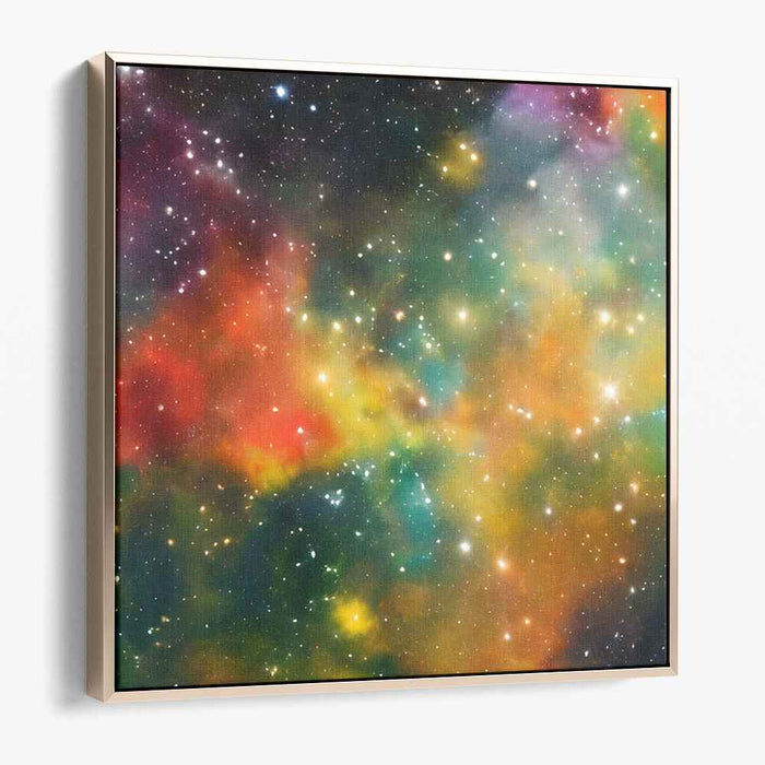 Cosmic Symphony Bursting Alive: Vibrant Nebula and Stars Canvas Art Print