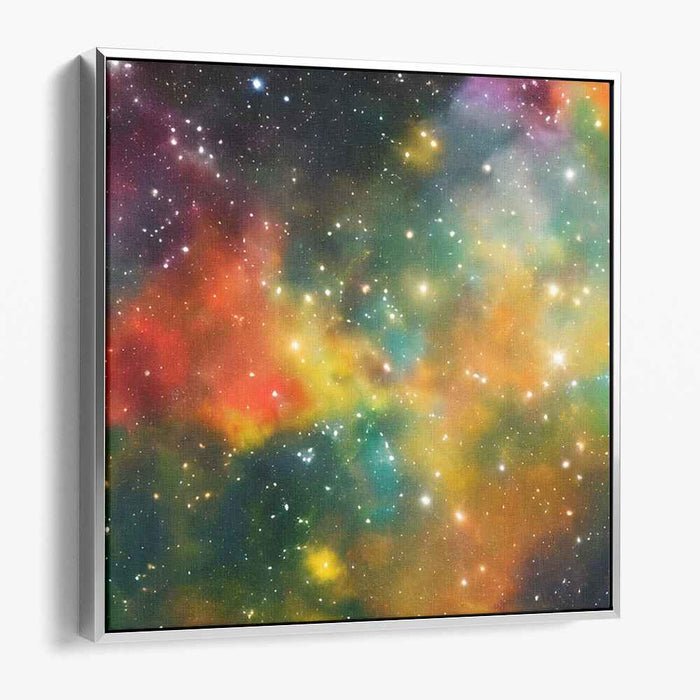 Cosmic Symphony Bursting Alive: Vibrant Nebula and Stars Canvas Art Print