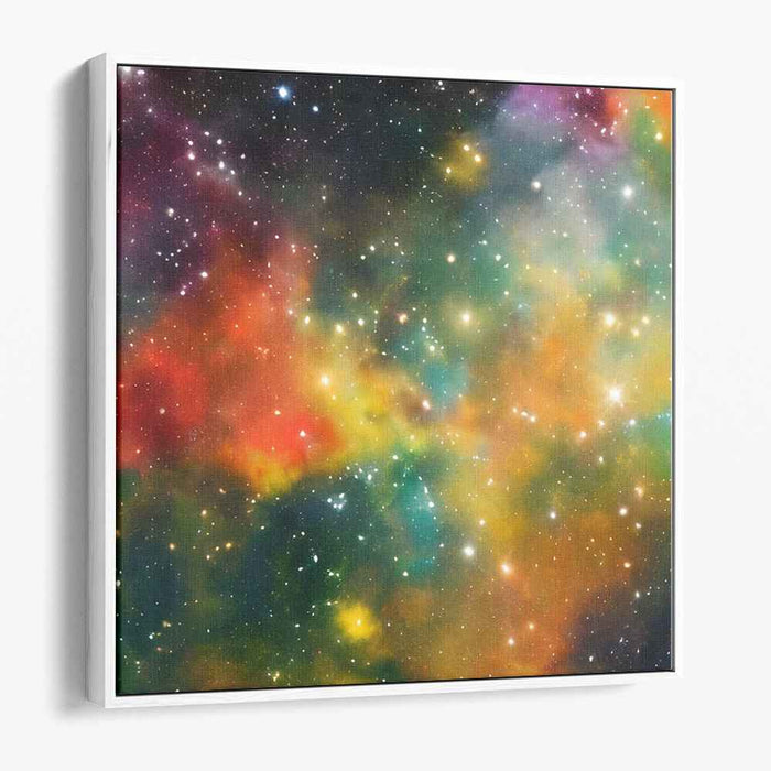 Cosmic Symphony Bursting Alive: Vibrant Nebula and Stars Canvas Art Print