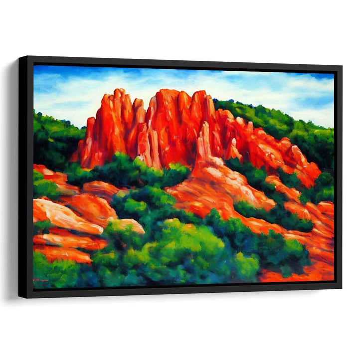 Landscape Tapestry Symphony: Vibrant Landscape Canvas Art Print