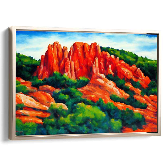 Landscape Tapestry Symphony: Vibrant Landscape Canvas Art Print
