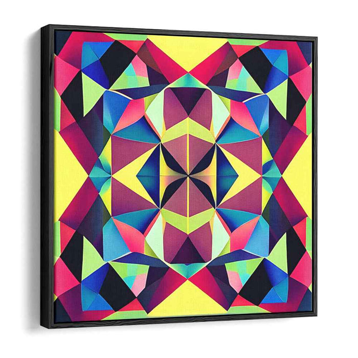 Luminous Spectrum Harmony: Vibrant Geometric Abstract Canvas Art Print