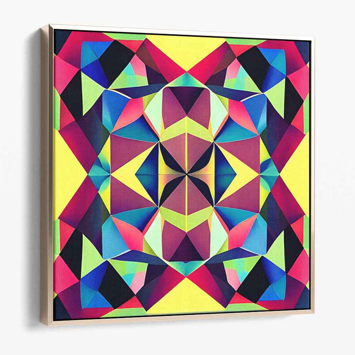 Luminous Spectrum Harmony: Vibrant Geometric Abstract Canvas Art Print