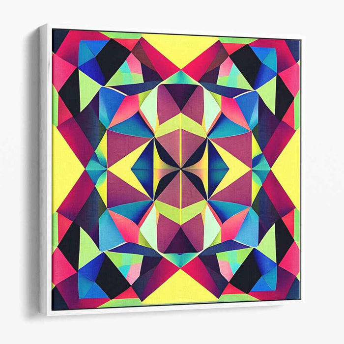 Luminous Spectrum Harmony: Vibrant Geometric Abstract Canvas Art Print