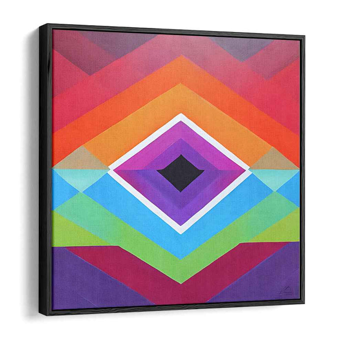 Vibrant Geometric Spectrum: Dynamic Diamond Canvas Art Print