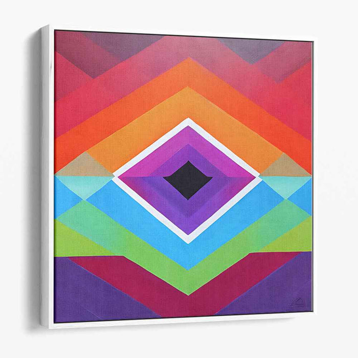 Vibrant Geometric Spectrum: Dynamic Diamond Canvas Art Print