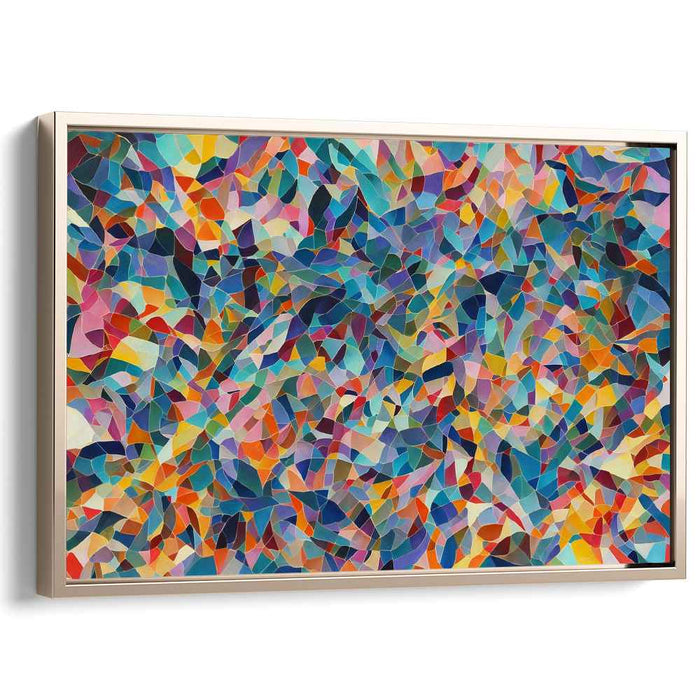 Inferno Harmony Dance: Abstract Geometric Symphony in Fiery Orange