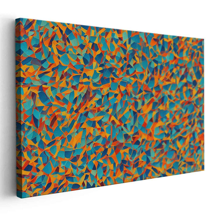 Whispers of Coral Hues: Abstract Canvas Art in Blue and Orange