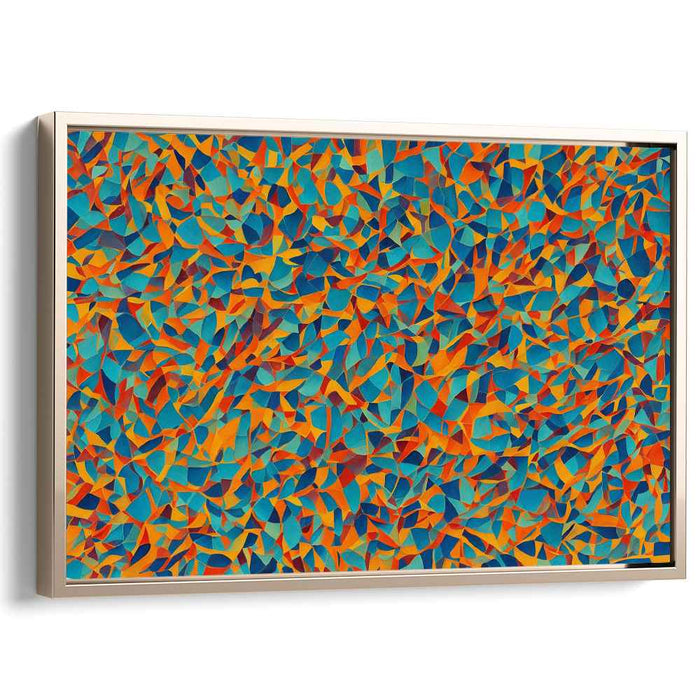 Whispers of Coral Hues: Abstract Canvas Art in Blue and Orange
