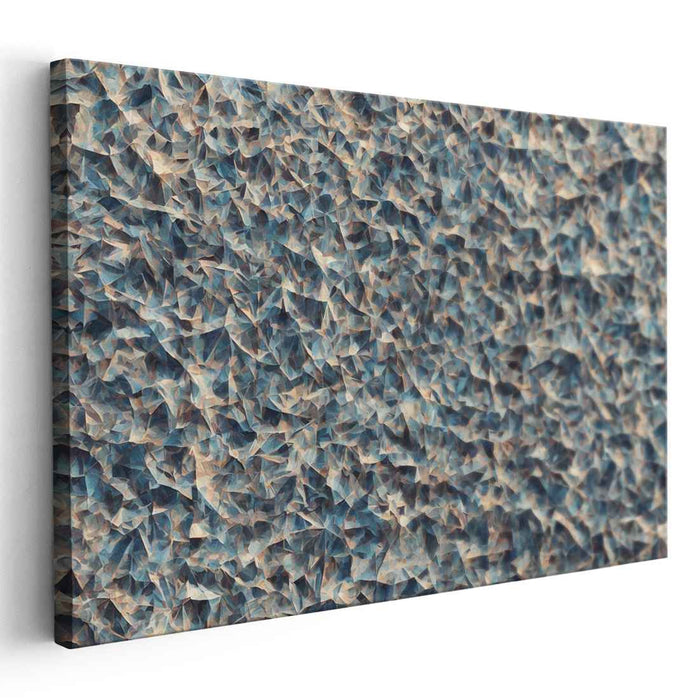 Blueberry Whispering Sands: Abstract Exploration in Blue and Brown Canvas Art