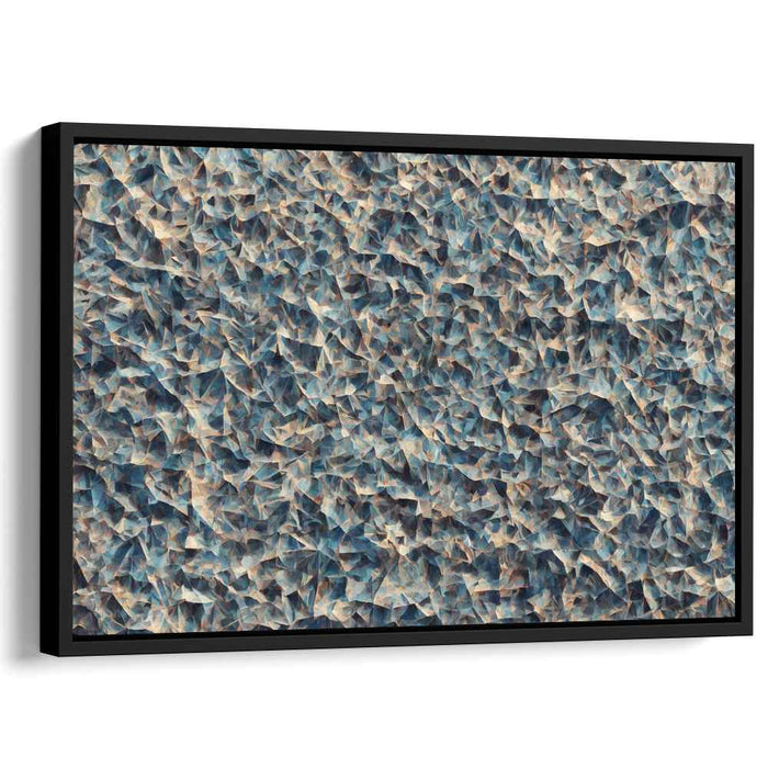 Blueberry Whispering Sands: Abstract Exploration in Blue and Brown Canvas Art