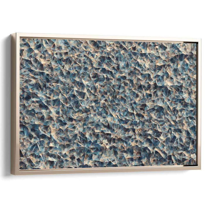 Blueberry Whispering Sands: Abstract Exploration in Blue and Brown Canvas Art