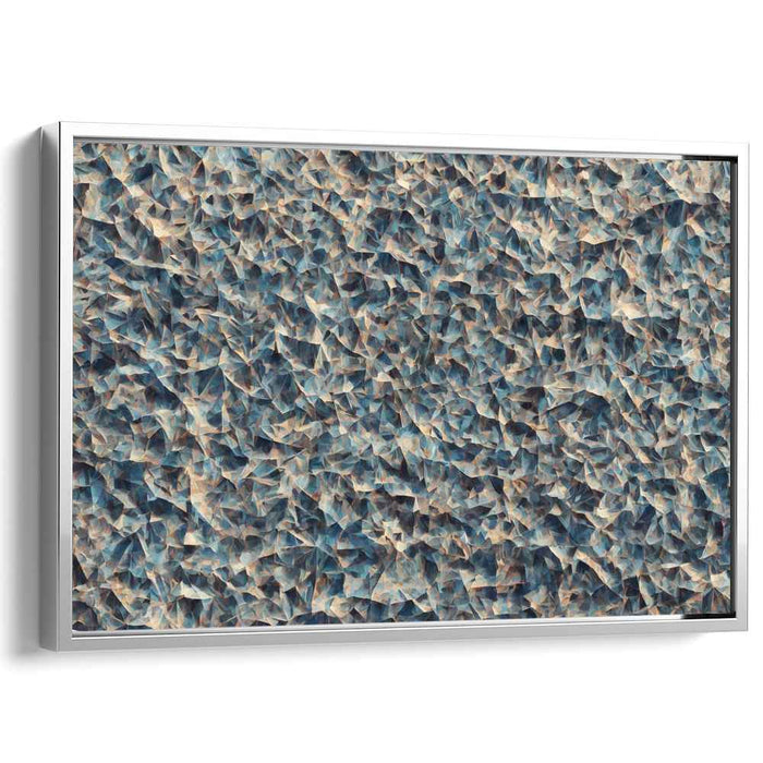 Blueberry Whispering Sands: Abstract Exploration in Blue and Brown Canvas Art