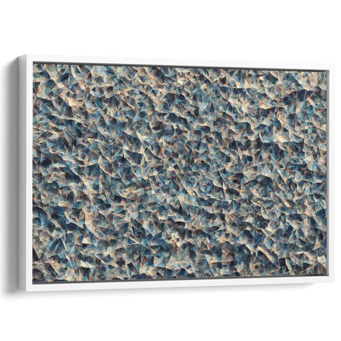 Blueberry Whispering Sands: Abstract Exploration in Blue and Brown Canvas Art