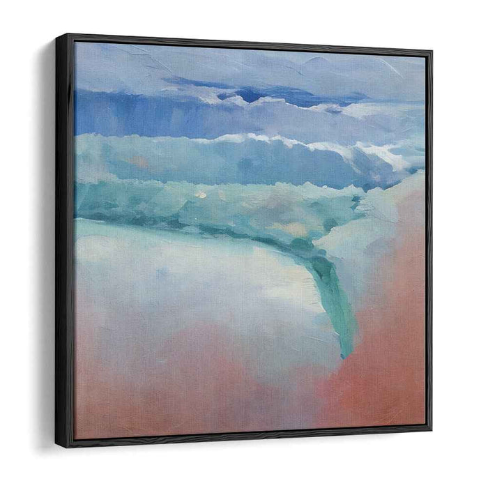 Achromatic Symphony: Abstract Landscape in Blues and Pinks