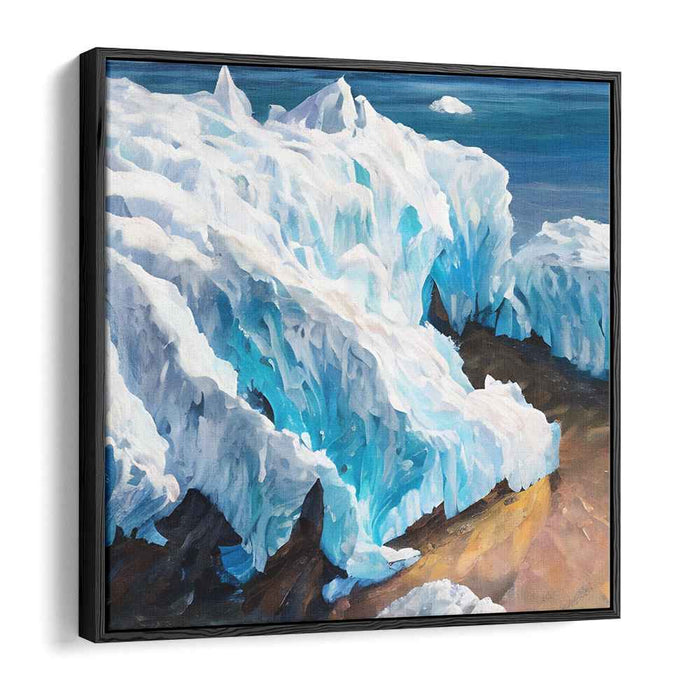 Glacial Whispers: Realistic Ice Landscape Canvas Art Print