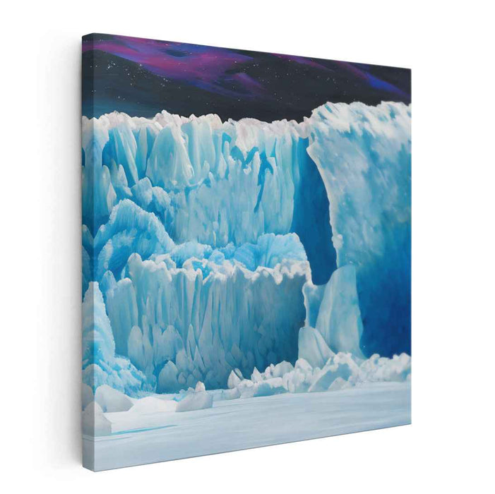 Frozen Dusk Mirage: Twilight Iceberg Canvas Art Print