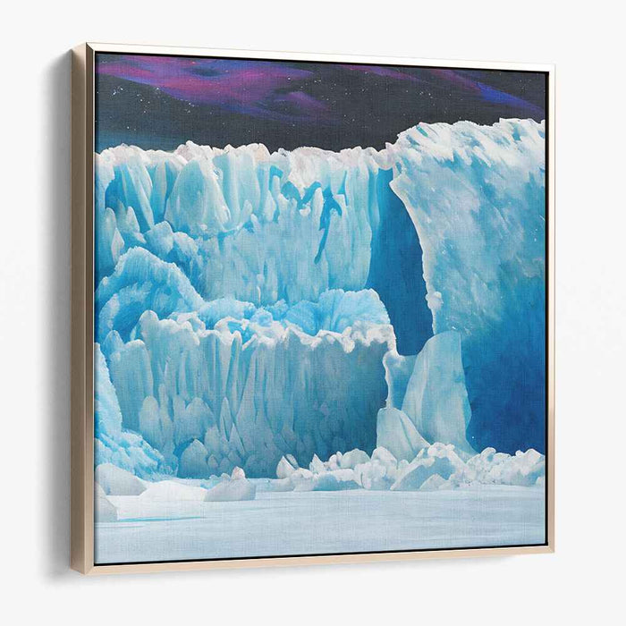 Frozen Dusk Mirage: Twilight Iceberg Canvas Art Print