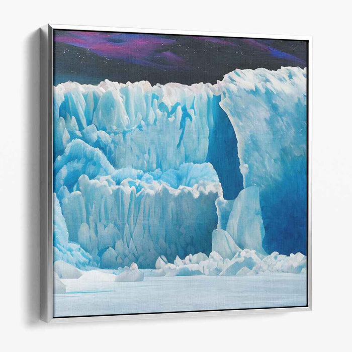 Frozen Dusk Mirage: Twilight Iceberg Canvas Art Print